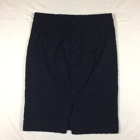 J. Crew navy blue pinwheel eyelet No. 2 skirt 2 - Picture 6 of 7